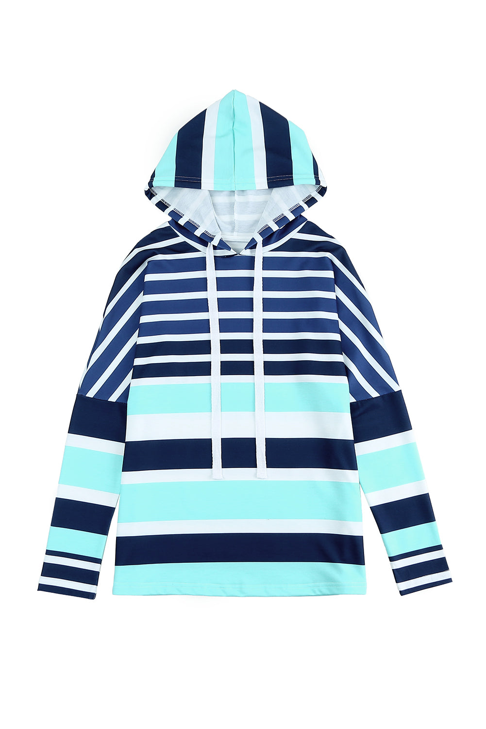 Striped Drawstring Long Sleeve Hoodie