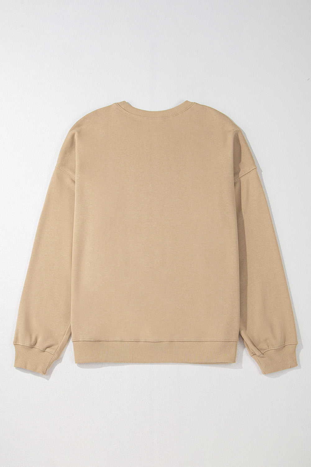 Plus Size Solid Crew Neck Drop Shoulder Sweatshirt