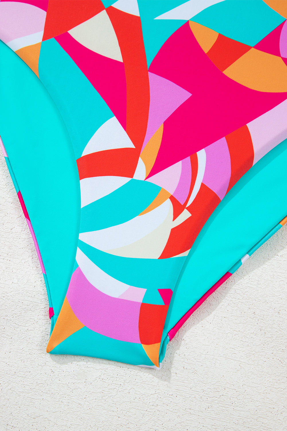 Abstract Geometry Print Daring Cutout Reversible One Piece Swimsuit