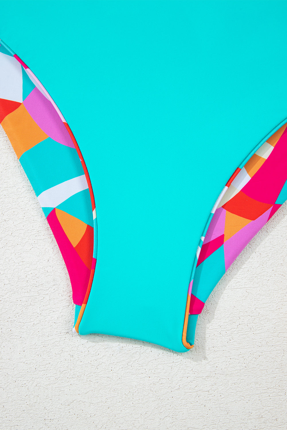 Abstract Geometry Print Daring Cutout Reversible One Piece Swimsuit