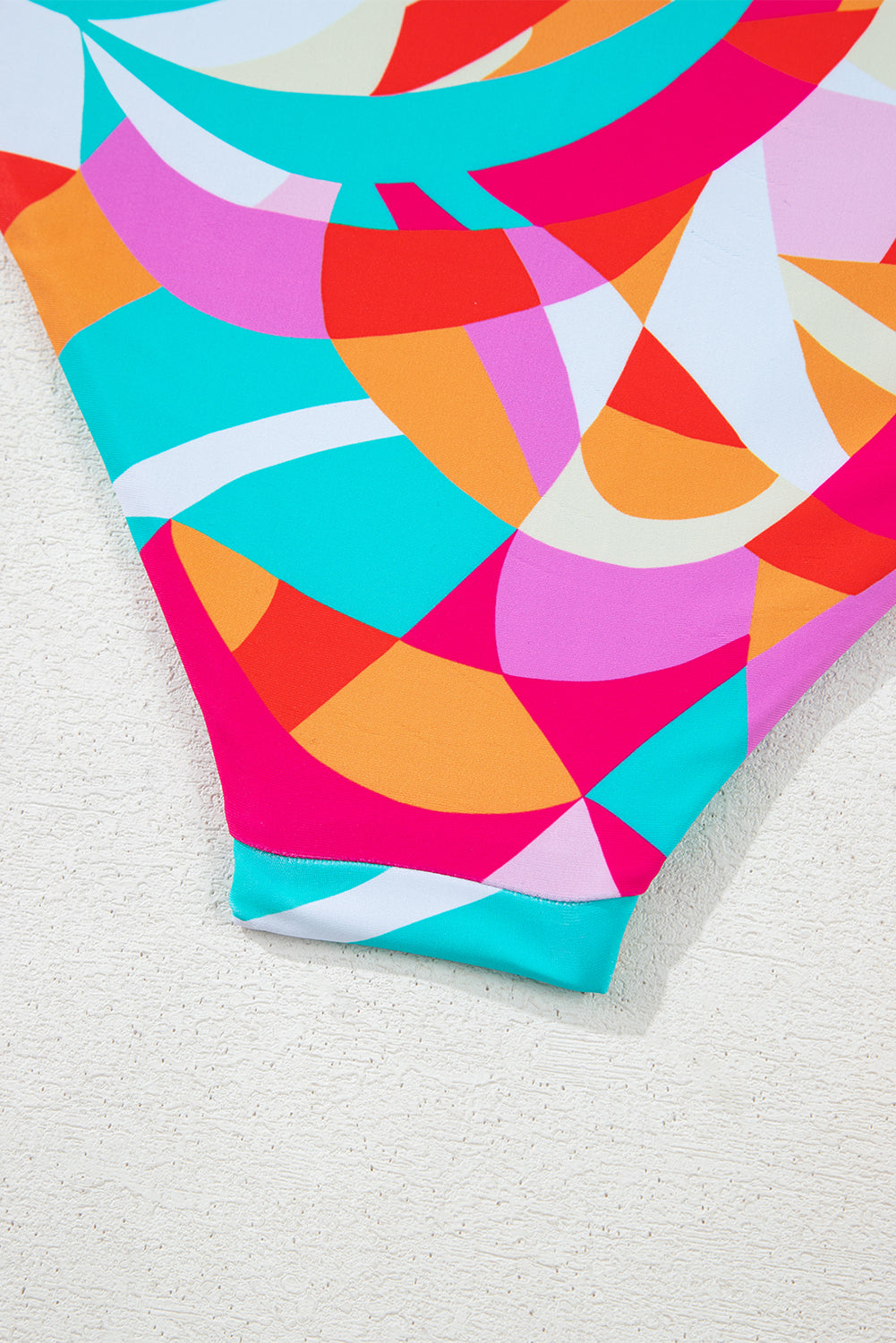 Abstract Geometry Print Daring Cutout Reversible One Piece Swimsuit