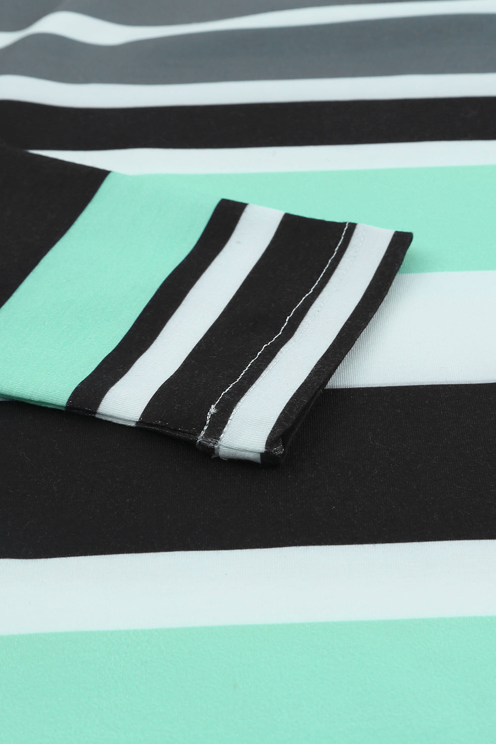 Striped Drawstring Long Sleeve Hoodie