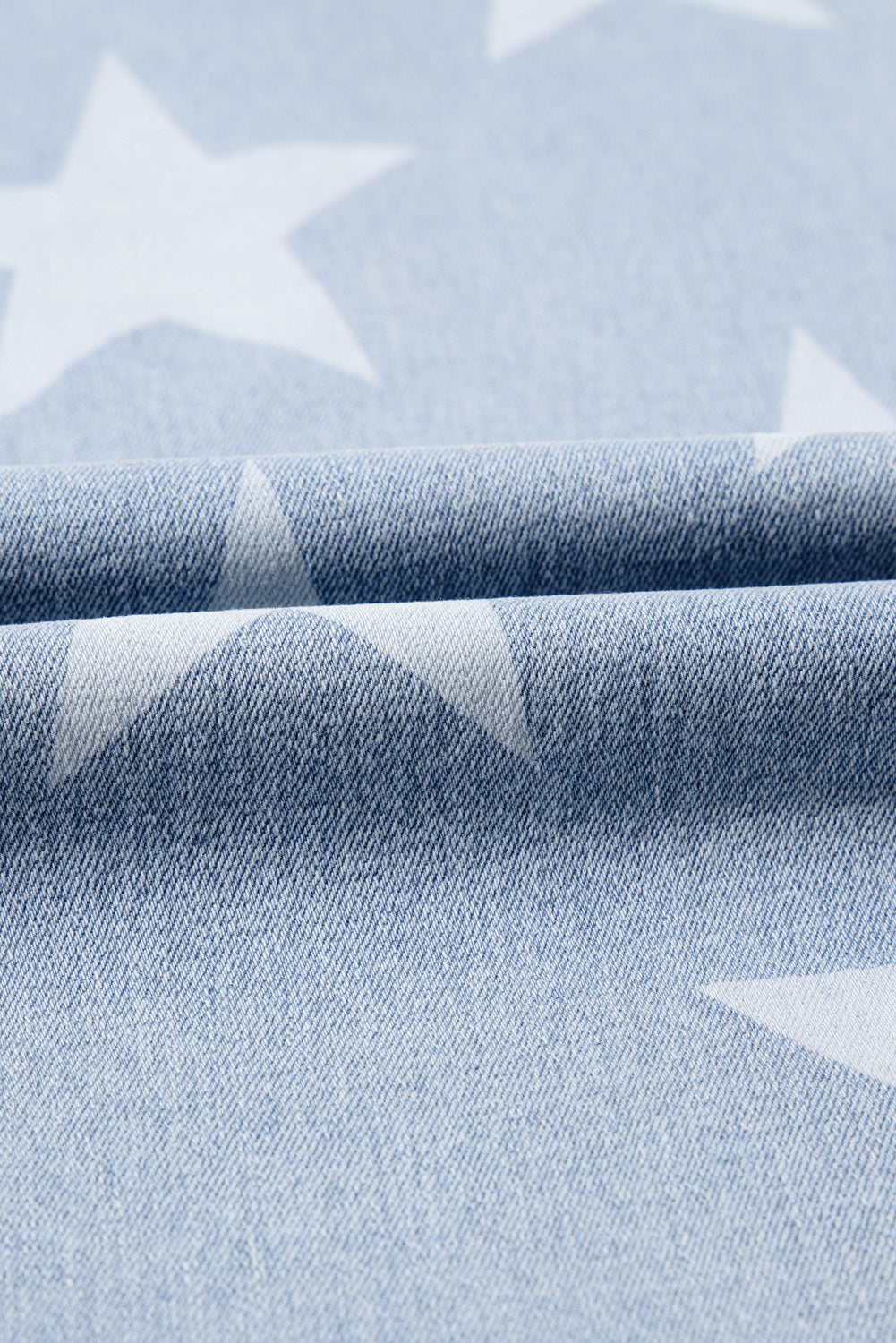 Plus Size Beau Blue High Waist Star Pattern Jeans