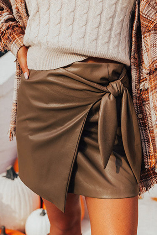 Coffee bowknot skirt