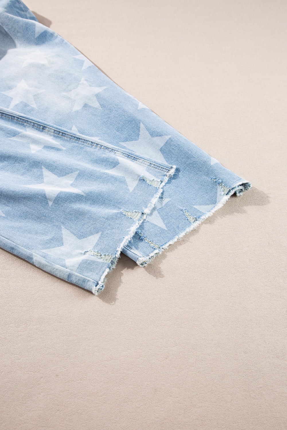 Plus Size Beau Blue High Waist Star Pattern Jeans