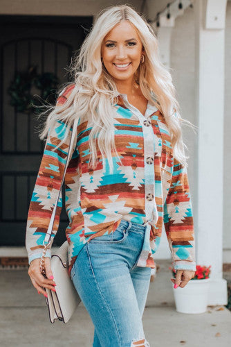 Muticolor Aztec button up