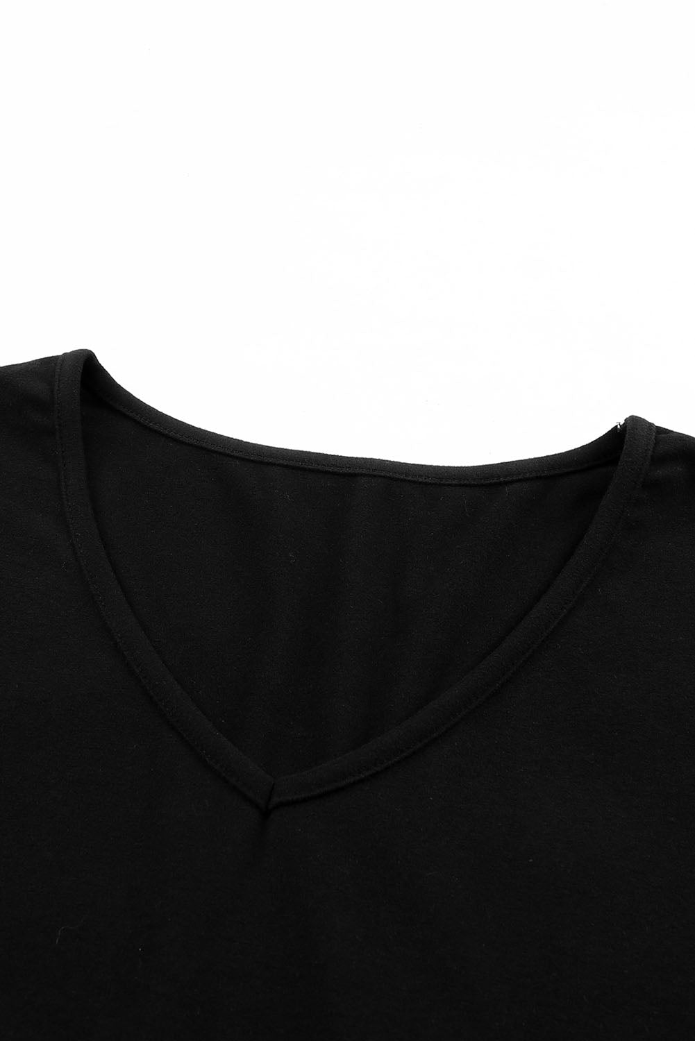 Solid Color V Neck Long Sleeve Knit Top