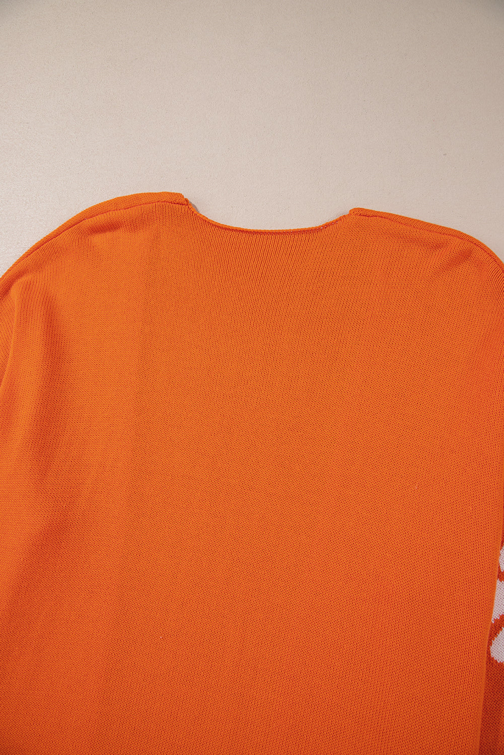 Plus Size Orange Flower Pattern Drop Shoulder Cardigan