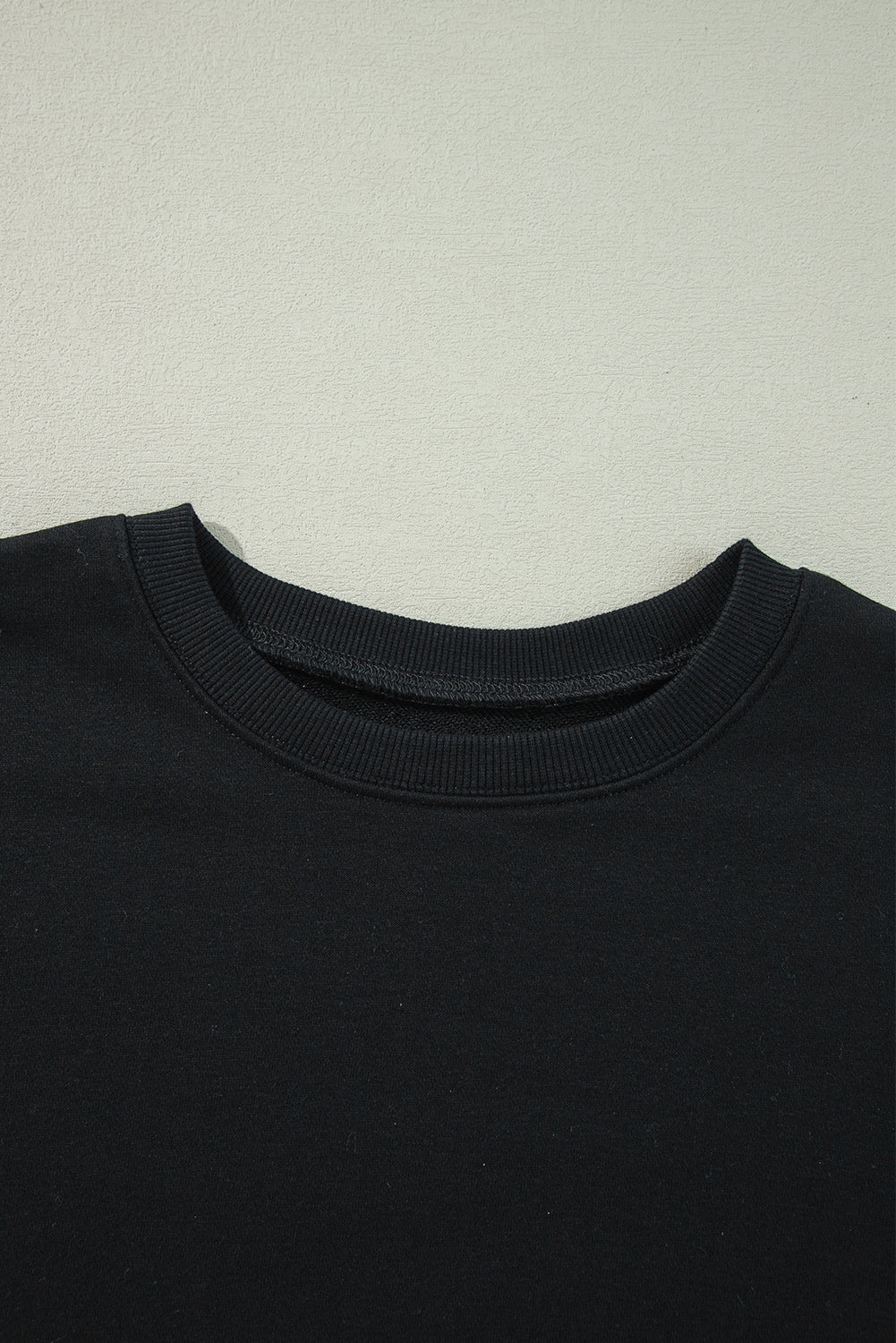 Plus Size Solid Crew Neck Drop Shoulder Sweatshirt