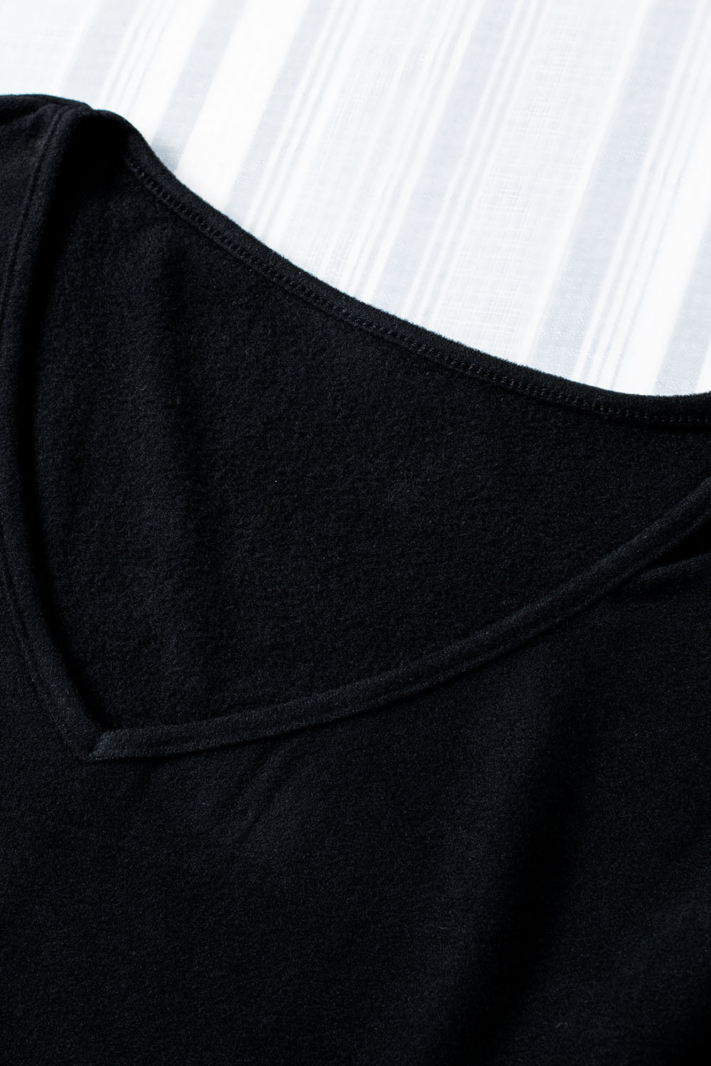 Solid Color V Neck Long Sleeve Knit Top