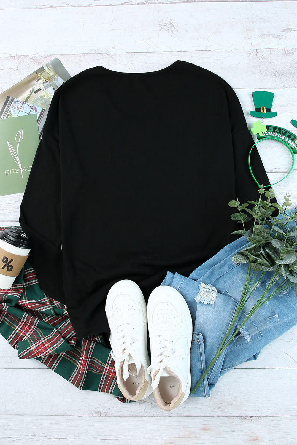 Solid Color V Neck Long Sleeve Knit Top