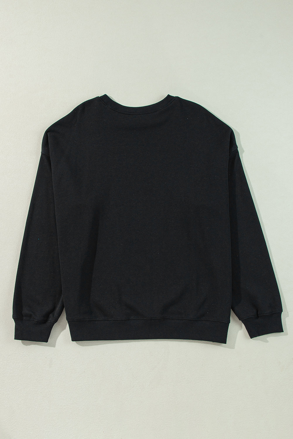 Plus Size Solid Crew Neck Drop Shoulder Sweatshirt